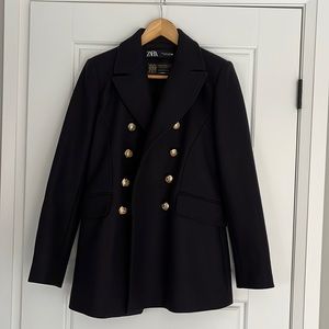 ZARA Manteco Navy Blazer
